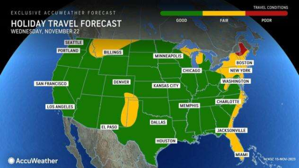 Storm duo could wreak havoc for millions traveling for Thanksgiving holiday