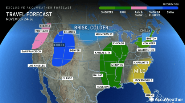 Storm duo could wreak havoc for millions traveling for Thanksgiving holiday