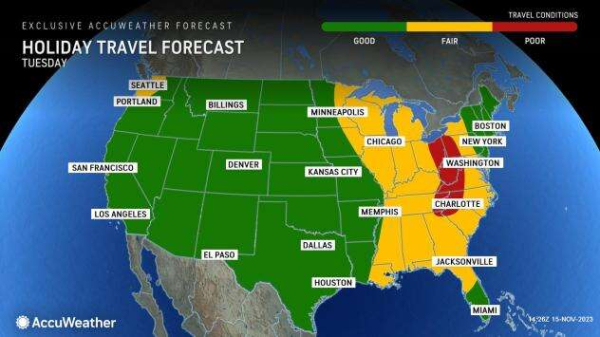Storm duo could wreak havoc for millions traveling for Thanksgiving holiday