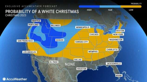 White Christmas will be rare gift for most in U.S. this holiday