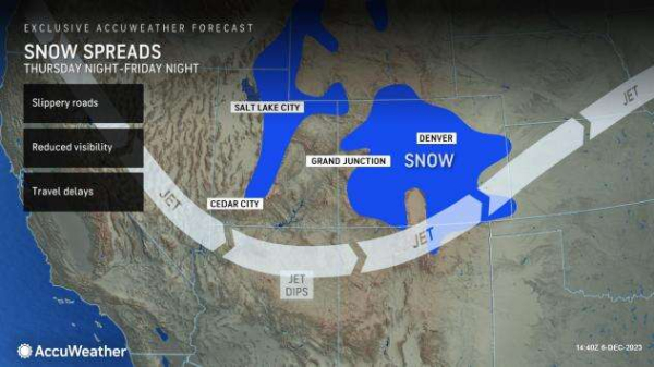 Winter storm to bring travel trouble, more than foot of snow to Rockies