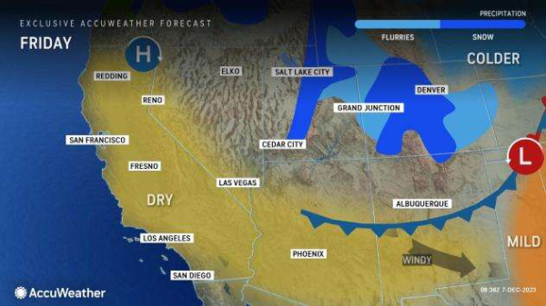 Winter storm to bring travel trouble, more than foot of snow to Rockies