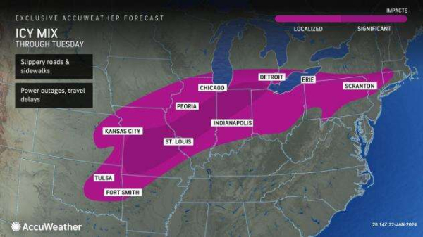 Dangerous ice storm, snow to lead warmup in Midwest, Northeast