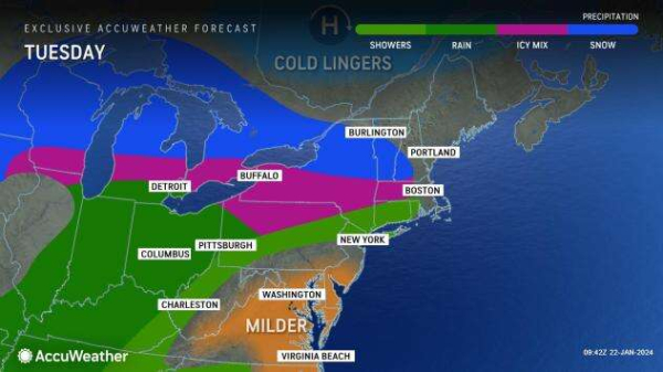 Dangerous ice storm, snow to lead warmup in Midwest, Northeast