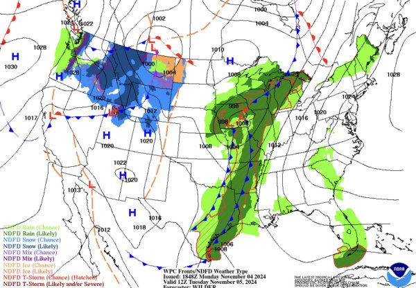 Election Day rain could soak voters in several swing states