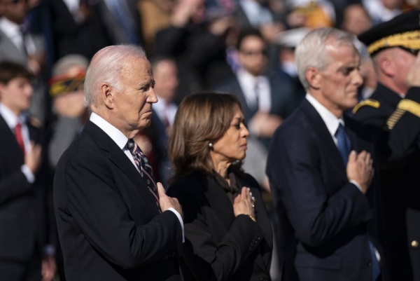 Harris, Biden appear together at Veterans Day ceremony Harris, Biden appear together at Veterans Day ceremony