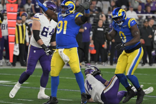 Rams offer 'temporary relief' amid wildfires with dominant playoff win vs. Vikings