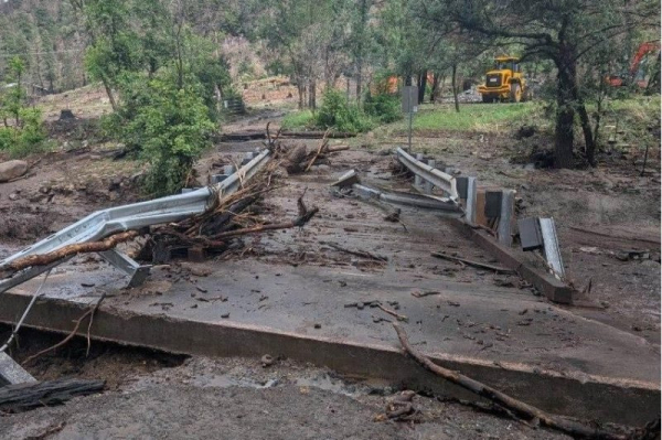 Structures washed away in New Mexico flooding