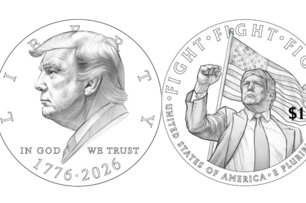 U.S. Treasury releases draft design of $1 commemorative Trump coin U.S. Treasury releases draft design of $1 commemorative Trump coin