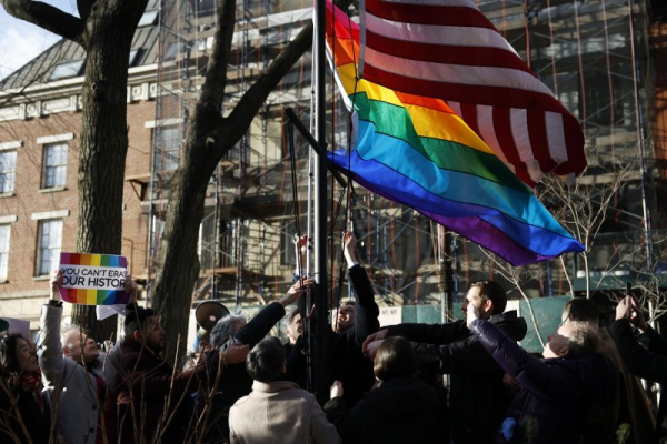 Pride flag raised at Stonewall in defiance of federal removal Pride flag raised at Stonewall in defiance of federal removal