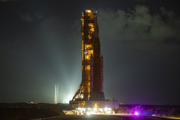 NASA's Artemis II rocket back to launch pad after wind delay