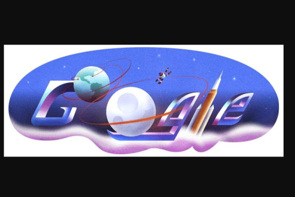 Google celebrates the launch of Artemis II with a Doodle