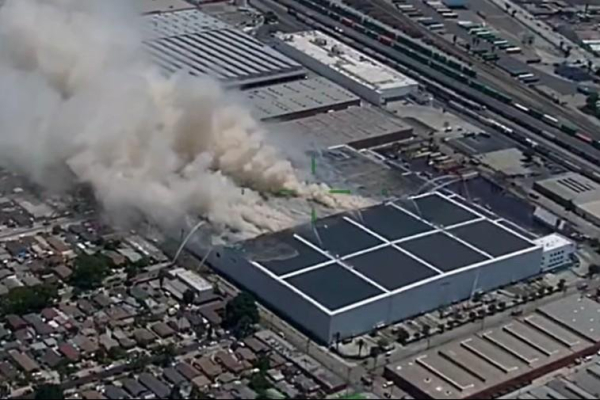 Firefighters cite progress against sprawling LA warehouse blaze