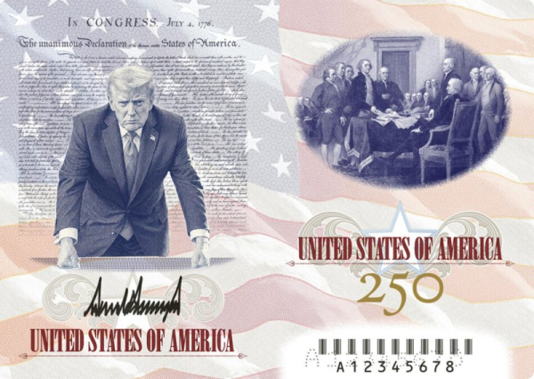 Trump unveils new-look passport design with his name, image